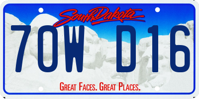 SD license plate 70WD16