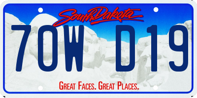 SD license plate 70WD19