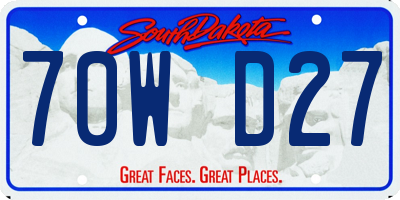 SD license plate 70WD27