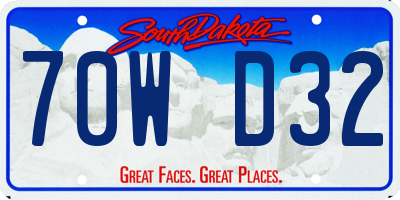 SD license plate 70WD32