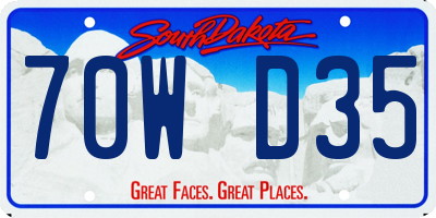 SD license plate 70WD35