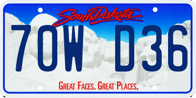 SD license plate 70WD36