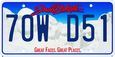 SD license plate 70WD51