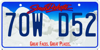 SD license plate 70WD52
