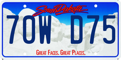 SD license plate 70WD75