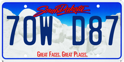 SD license plate 70WD87