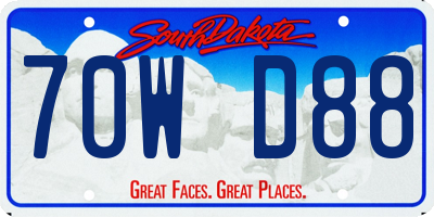 SD license plate 70WD88