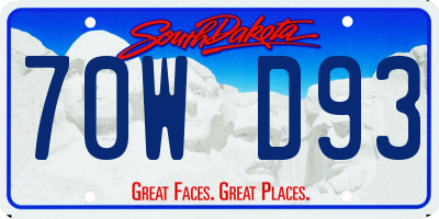 SD license plate 70WD93