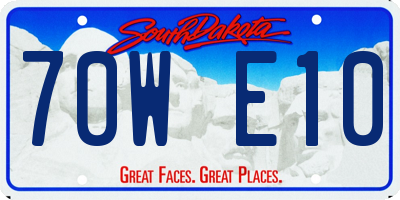SD license plate 70WE10