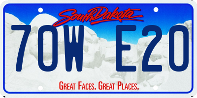 SD license plate 70WE20