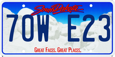 SD license plate 70WE23