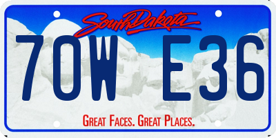 SD license plate 70WE36