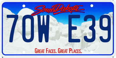 SD license plate 70WE39