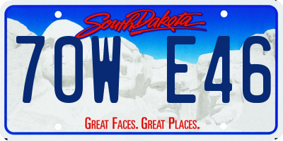 SD license plate 70WE46