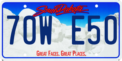 SD license plate 70WE50