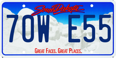 SD license plate 70WE55