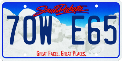 SD license plate 70WE65