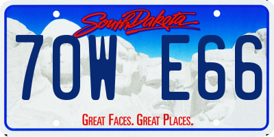 SD license plate 70WE66