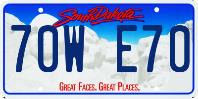 SD license plate 70WE70