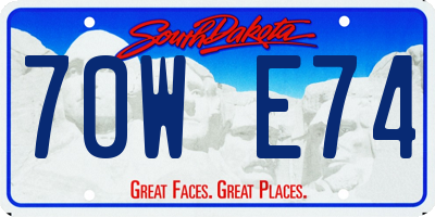 SD license plate 70WE74