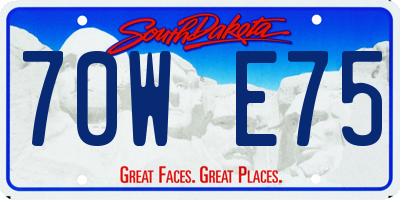 SD license plate 70WE75