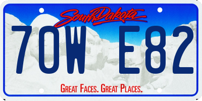 SD license plate 70WE82