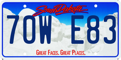SD license plate 70WE83