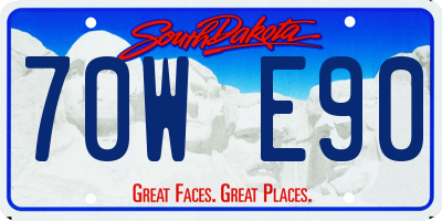SD license plate 70WE90