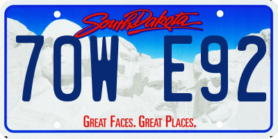 SD license plate 70WE92
