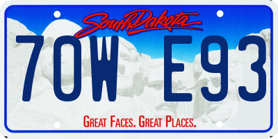 SD license plate 70WE93
