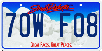 SD license plate 70WF08