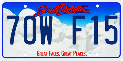 SD license plate 70WF15