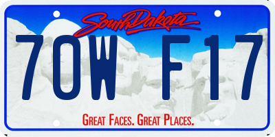 SD license plate 70WF17