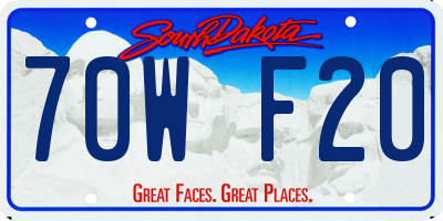 SD license plate 70WF20