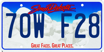 SD license plate 70WF28