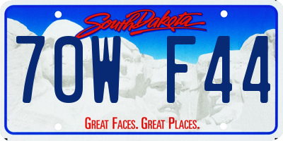 SD license plate 70WF44