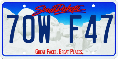 SD license plate 70WF47
