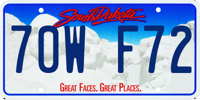 SD license plate 70WF72
