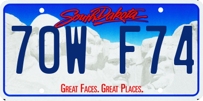 SD license plate 70WF74