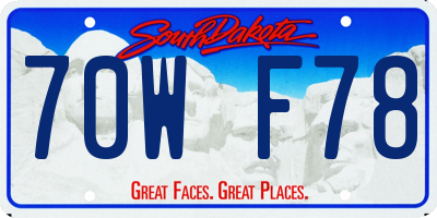 SD license plate 70WF78