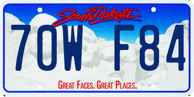 SD license plate 70WF84