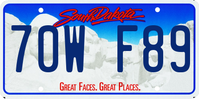 SD license plate 70WF89