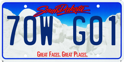 SD license plate 70WG01