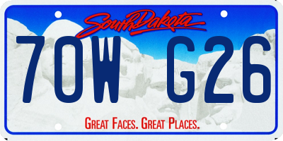 SD license plate 70WG26