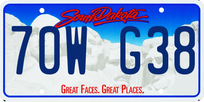 SD license plate 70WG38