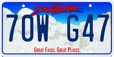 SD license plate 70WG47