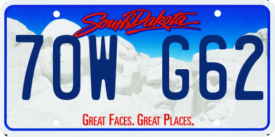SD license plate 70WG62