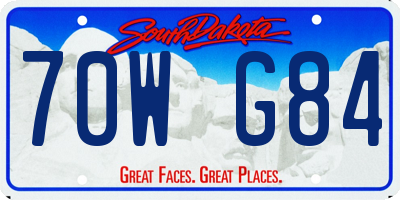 SD license plate 70WG84