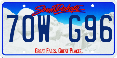SD license plate 70WG96