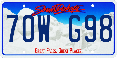 SD license plate 70WG98